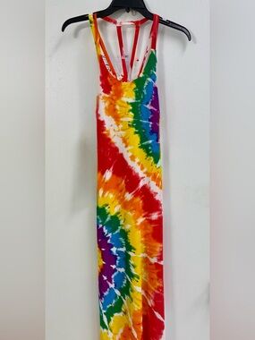 Francesca's Collections Rainbow Tie-Dye Maxi Dress